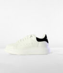 McQueen V-Harmony  White Shoes with Black Heel Tab