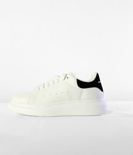 McQueen V-Harmony  White Shoes with Black Heel Tab