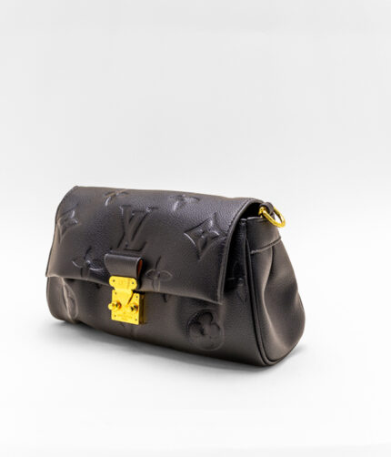 Louis Vuitton Favorite Imprint Monogram Shoulder Bag in Black