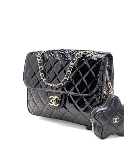 Chanel Star Coin Purse Leather Black Bag