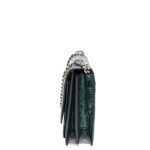 Saint Laurent Green Croc Embossed Leather Medium Sunset Shoulder Bag