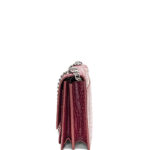 SAINT LAURENT - Red Velvet Crocodile Embossed Leather SUNSET Shoulder Bag