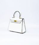 Chase Lock Detail Tote Bag In White Faux Leather